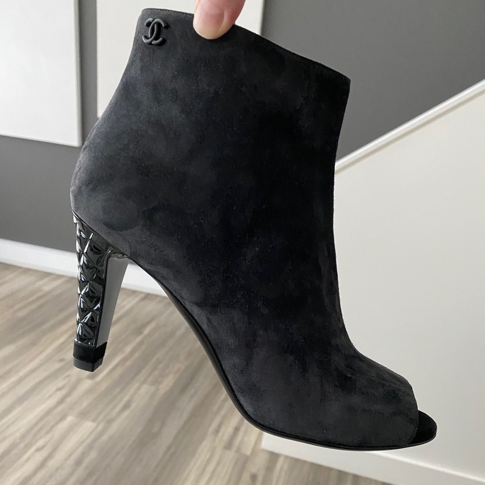 Chanel peep toe booties